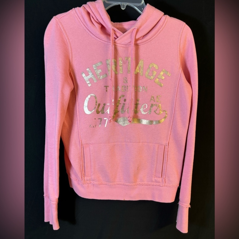 American Eagle Hoodie Pink/Gold XS - Picture 2 of 6